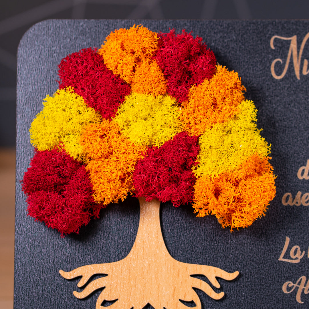 Tablou decorativ cu licheni – simbol al iubirii și legăturii durabile