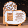 Placheta cadou pentru familie – „Inima Familiei” gravată pe lemn