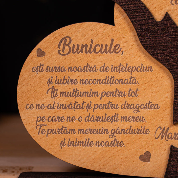 Cadou unic pentru bunic – tablou personalizat cu simbolul iubirii