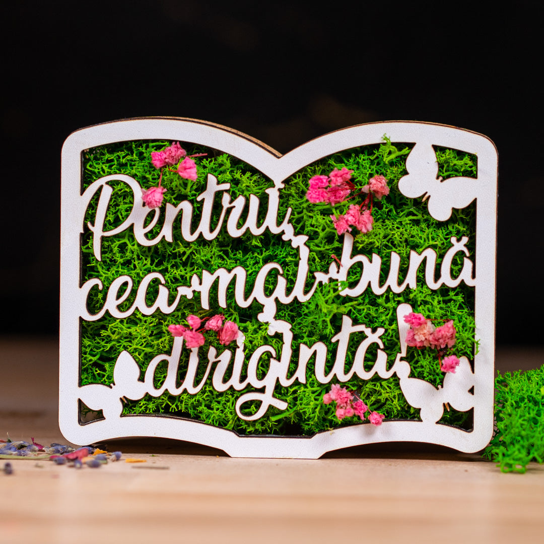 Carte cu licheni - Cea mai buna diriginta, 13x10cm