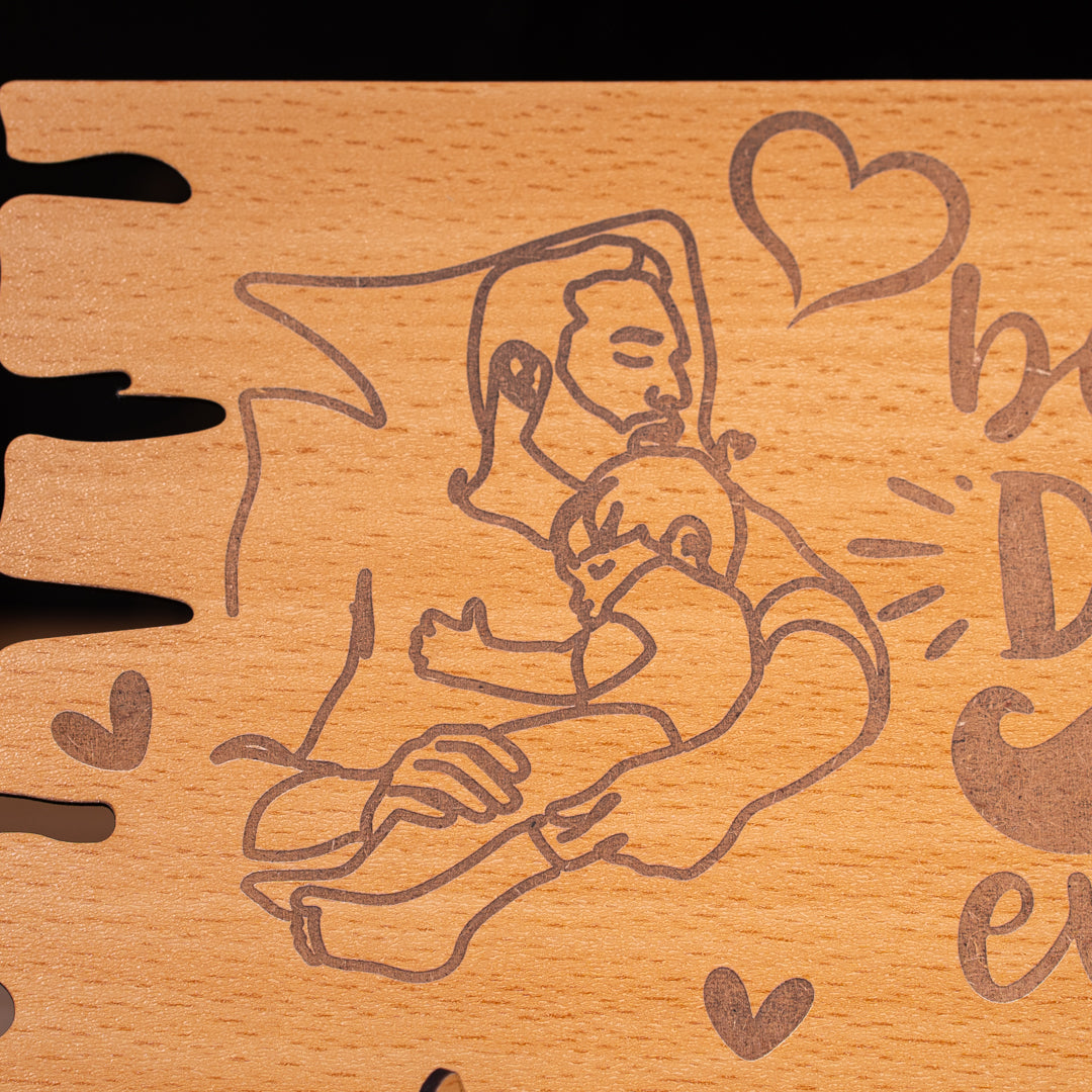 Placheta personalizată pentru tata – cadou „Best Dad” din lemn