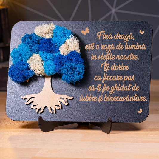 Tablou decorativ cu mesaj emoționant pentru fina – Pomul Vieții multicolor