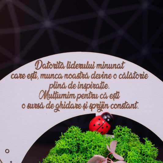 Placheta cadou pentru cel mai bun lider, 18x18cm