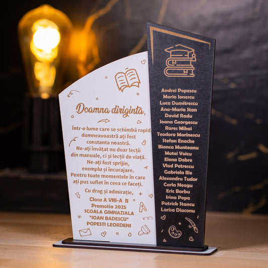 Cadou personalizat pentru diriginta, 16x22cm