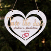 Placuta Save the date personalizata cu numele si data evenimentului in forma de inima, 32x27 cm, MDF, ES012