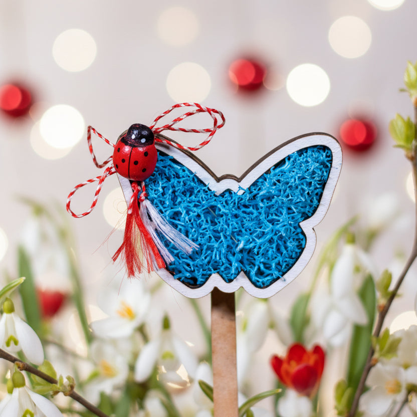 Martisor magnet cu licheni - Fluture