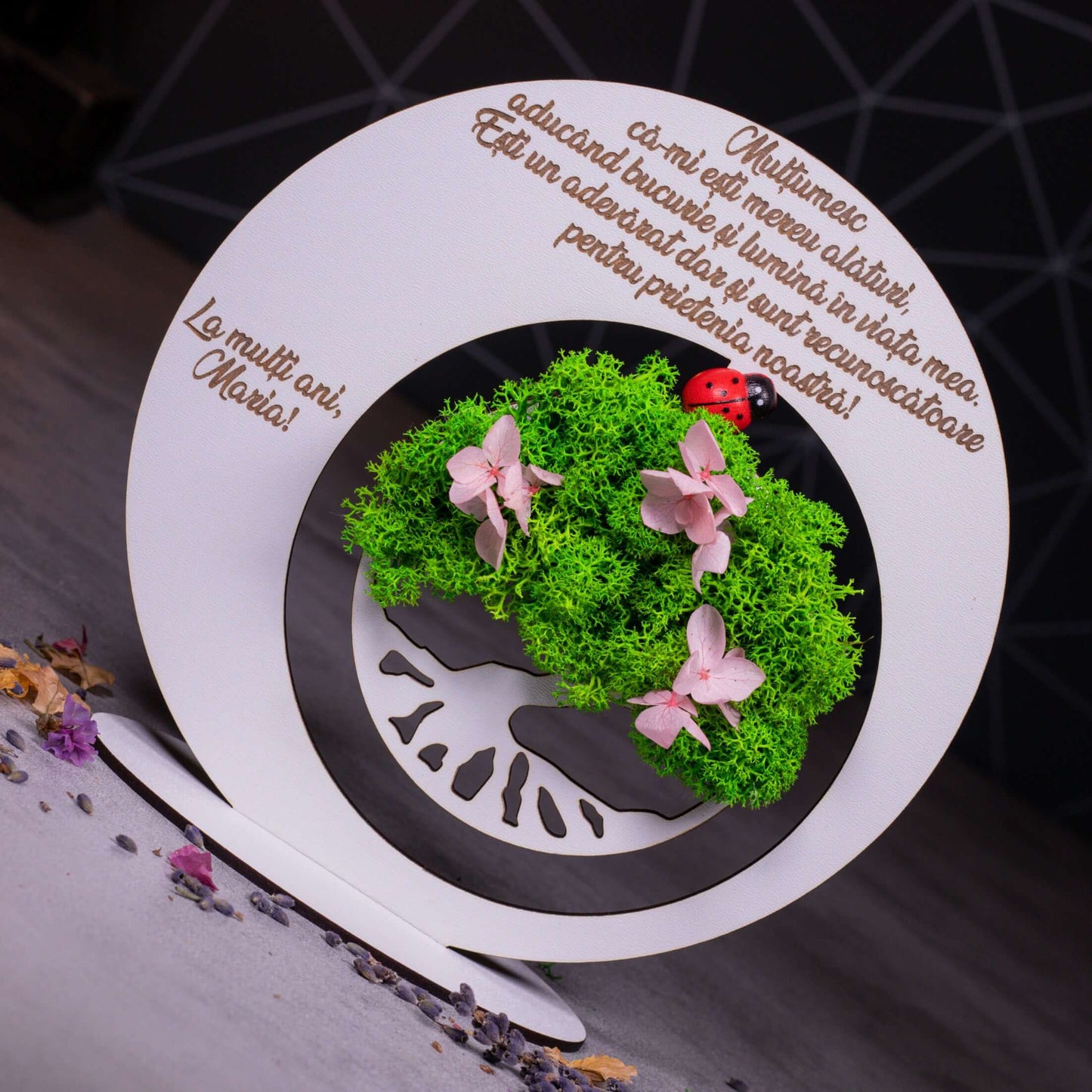 Placheta cadou "La multi ani",18x18cm