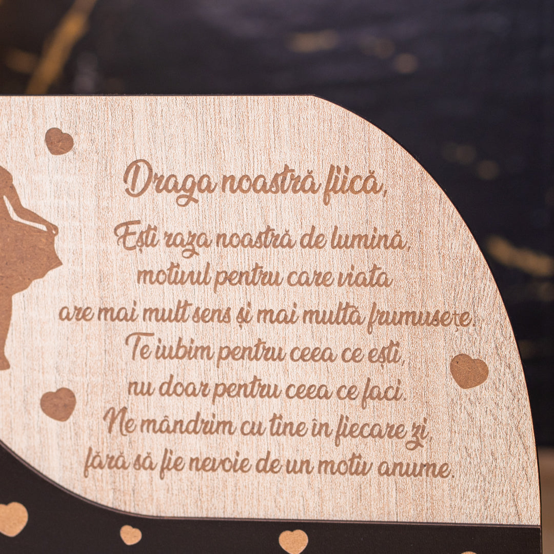 Cadou de suflet pentru fiică – mesaj gravat și simboluri feminine