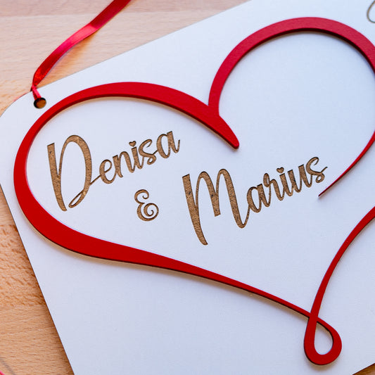 Accesoriu elegant pentru anunț nuntă, personalizat