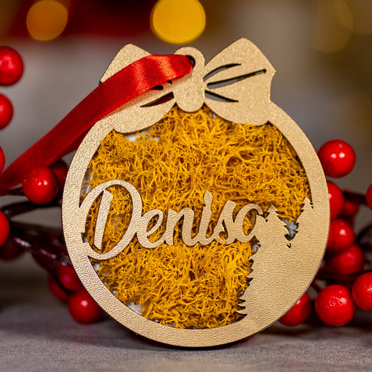 Globulet personalizat din lemn cu licheni, 9x10 cm