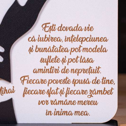 Cadou pentru bunic – placheta personalizată cu numele nepoților