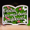 Carte cu licheni - Cea mai buna profesoara, 13x10cm