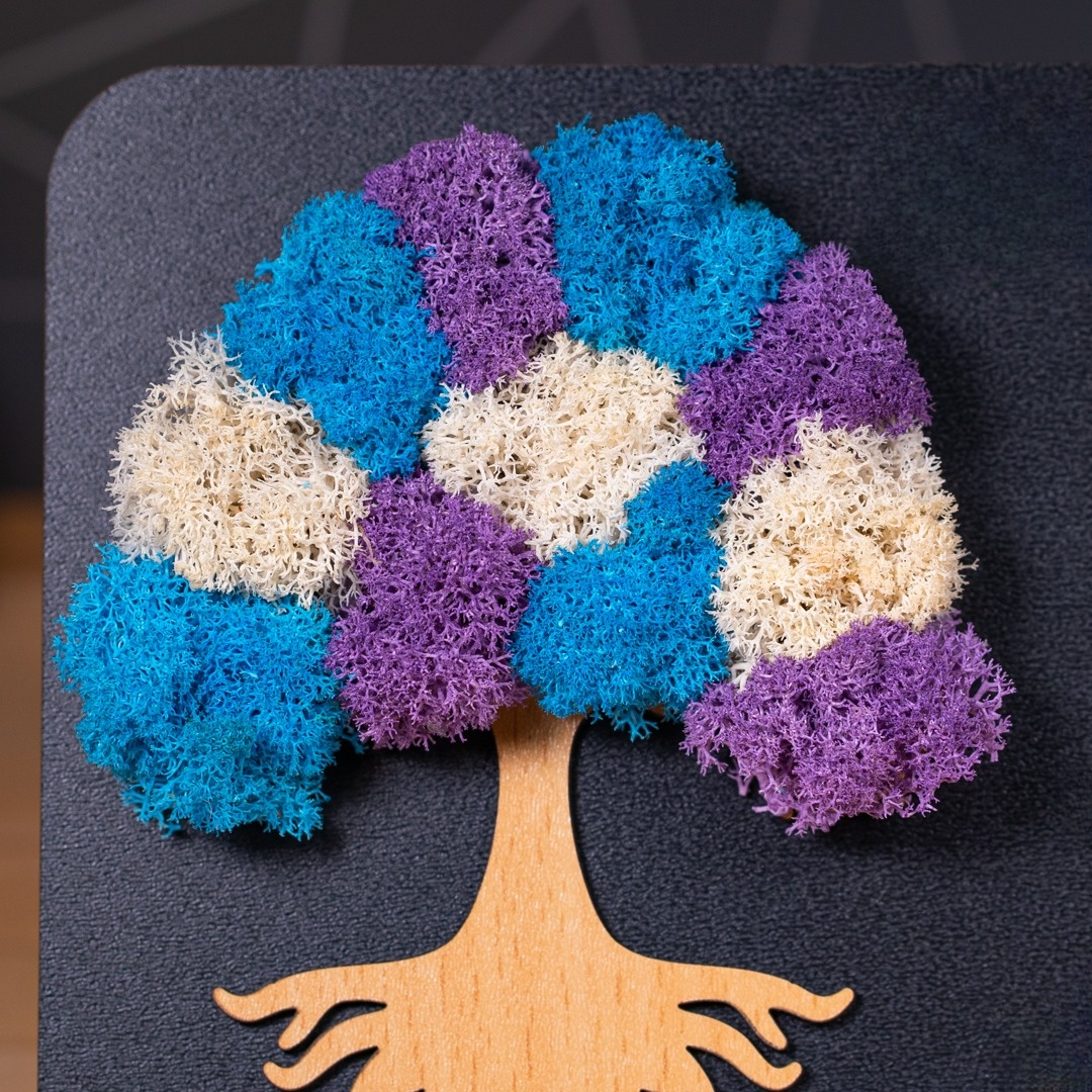 Cadou elegant pentru colegă – Pomul Vieții cu licheni naturali și mesaj pozitiv