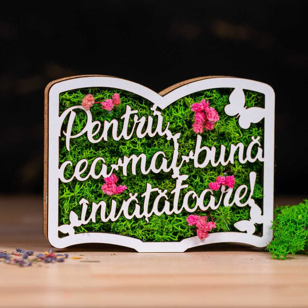 Carte cu licheni - Cea mai buna invatatoare, 13x10cm