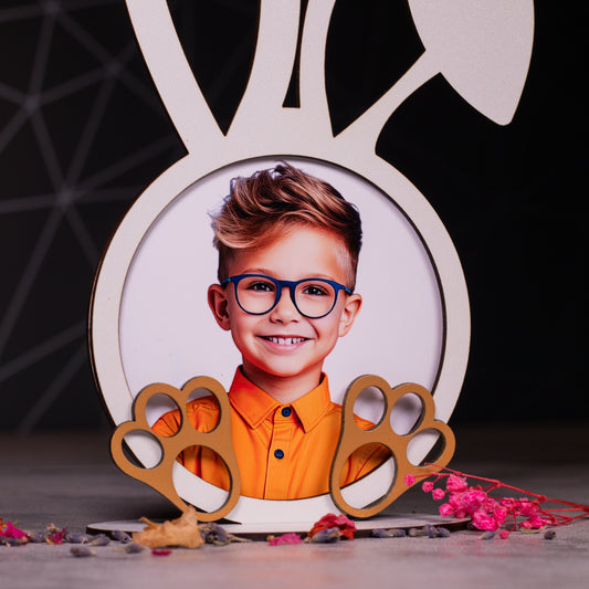 Rama foto rotunda iepuras - Paste, 13x21cm