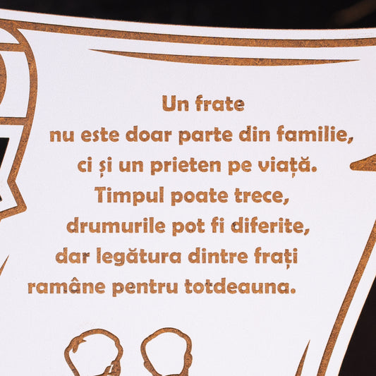 Dar pentru frate – pergament gravat cu un mesaj special