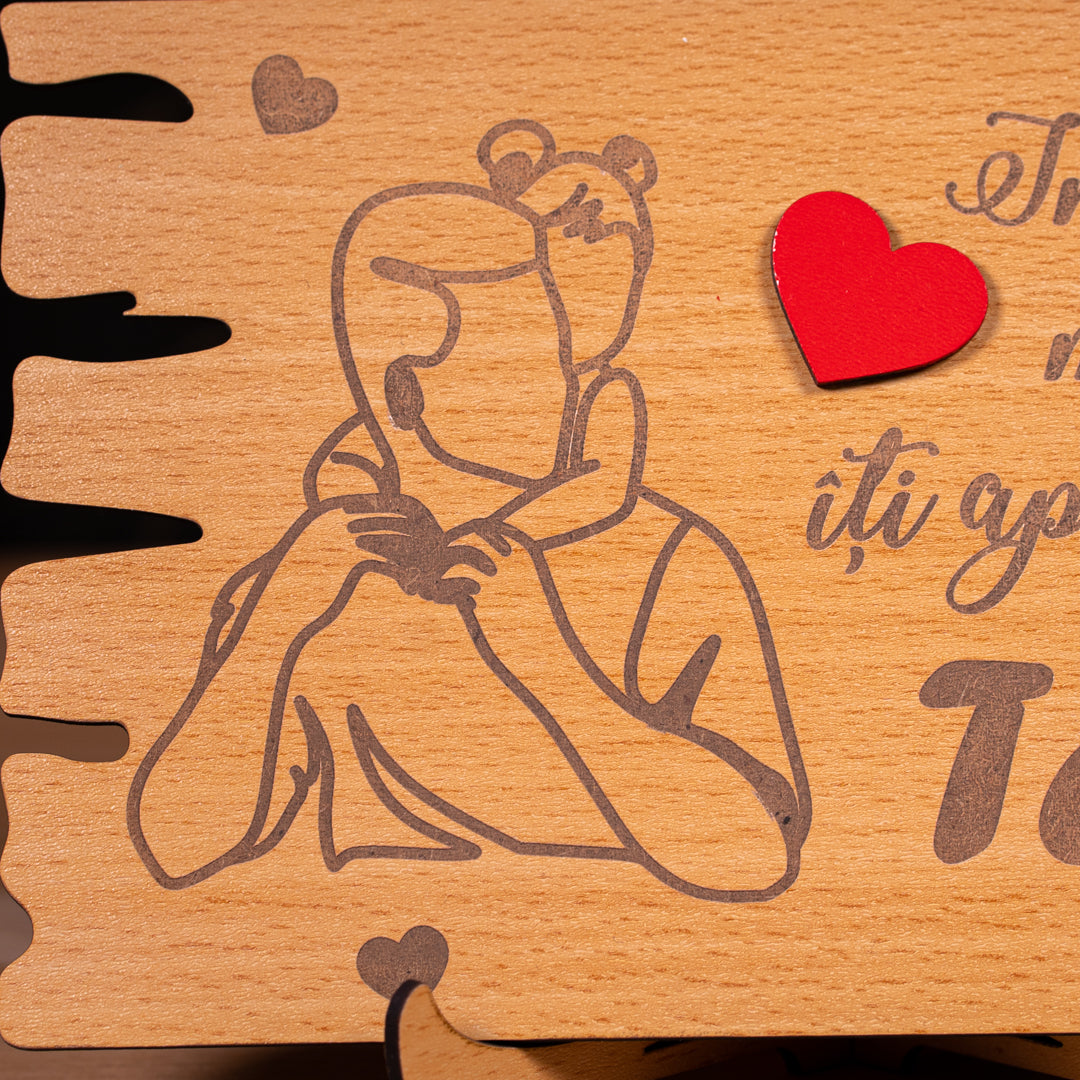 Placheta personalizată pentru tata – cadou simbolic din lemn