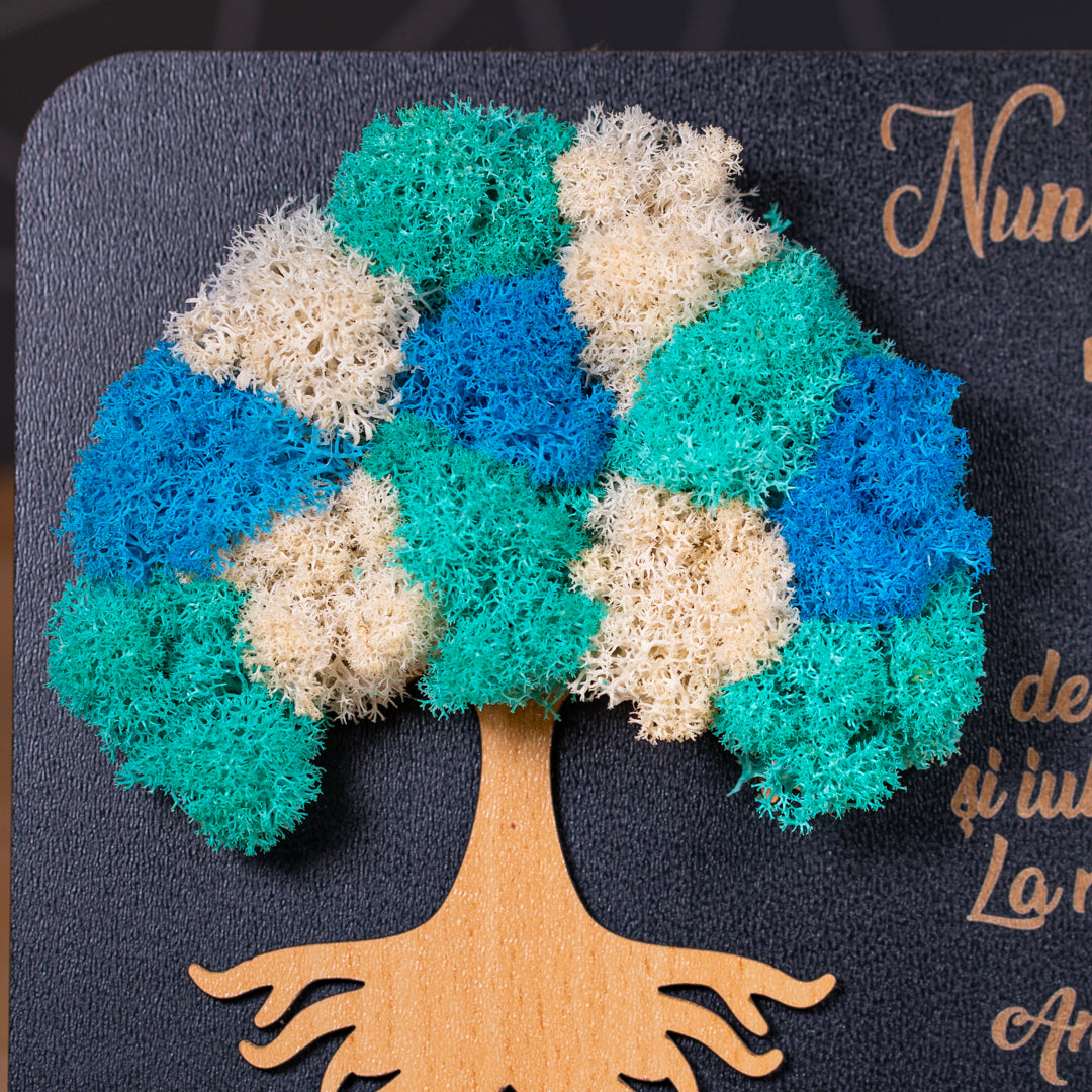 Tablou decorativ cu licheni – simbol al iubirii și stabilității