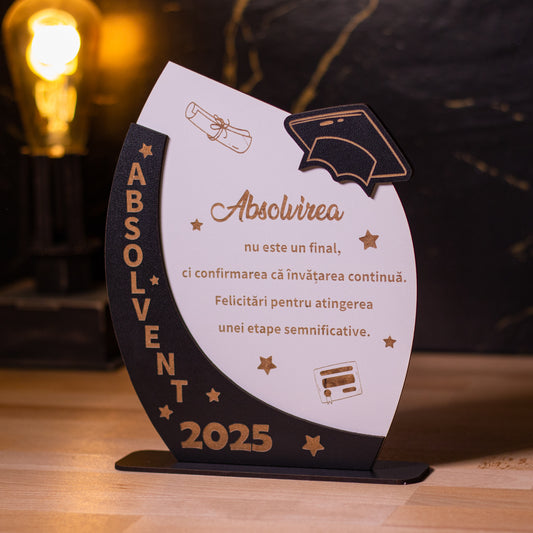 Placheta personalizata pentru absolvent, 17x21cm