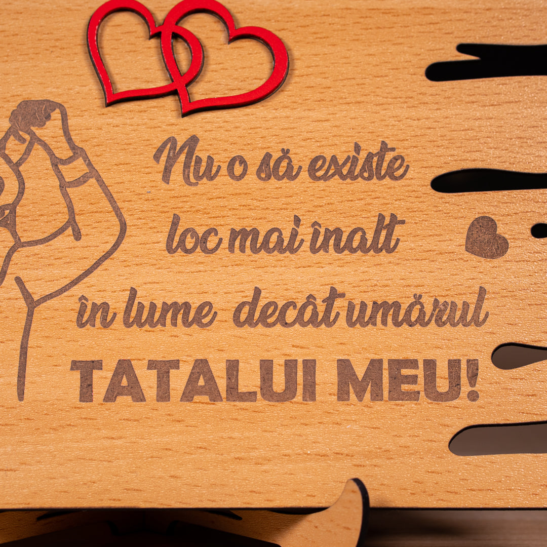 Placheta personalizată pentru tata – cadou simbolic cu mesaj de iubire