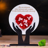 Cadou personalizat cu licheni "Inimă primăvăratică" - Model inima in maini, 21x16cm
