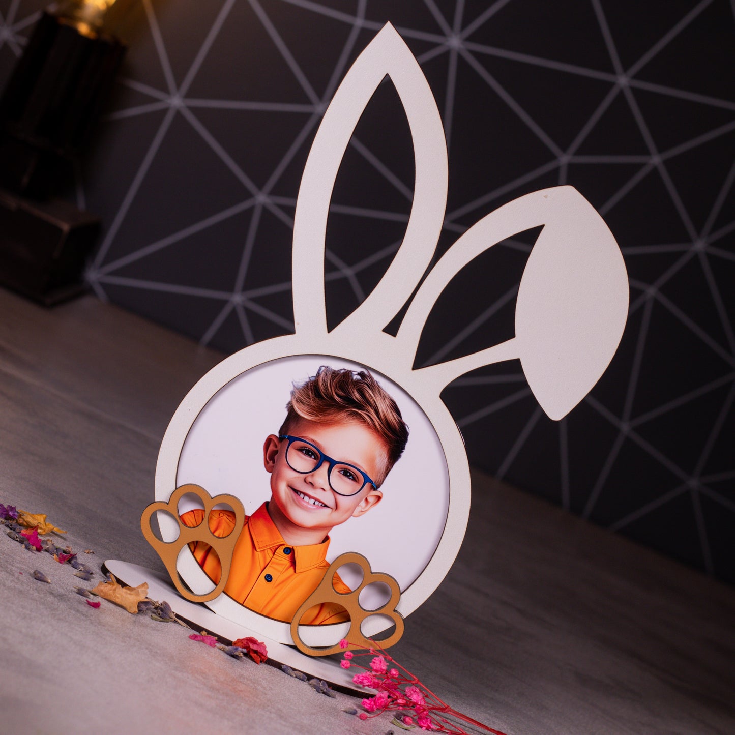 Rama foto rotunda iepuras - Paste, 13x21cm