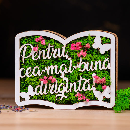 Carte cu licheni - Cea mai buna diriginta, 13x10cm