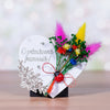 Martisor Magnet - Model Inima Cu Flori Uscate, 9x6 Cm