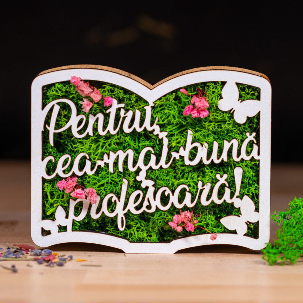 Carte cu licheni - Cea mai buna profesoara, 13x10cm