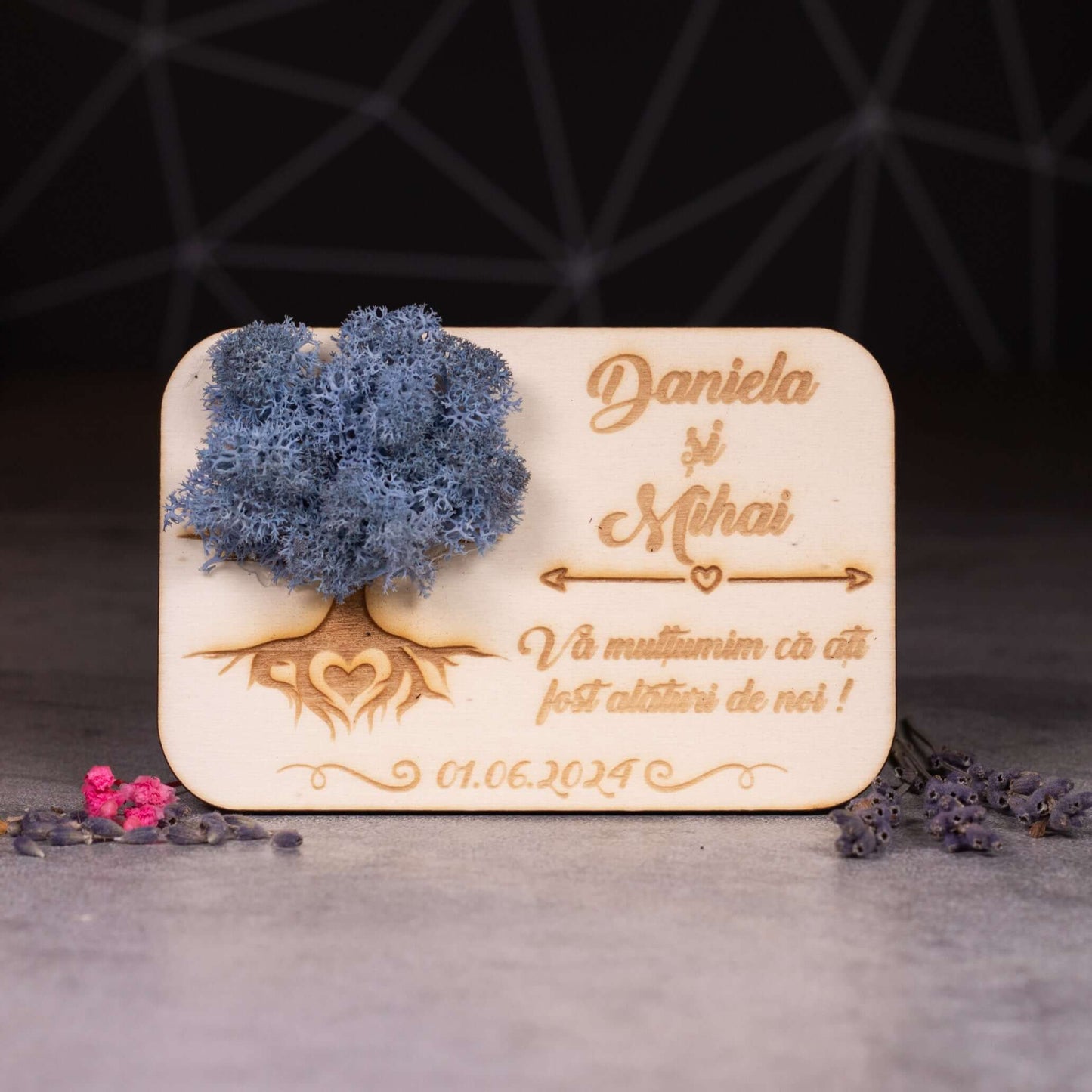 marturii nunta cu licheni model3, blue