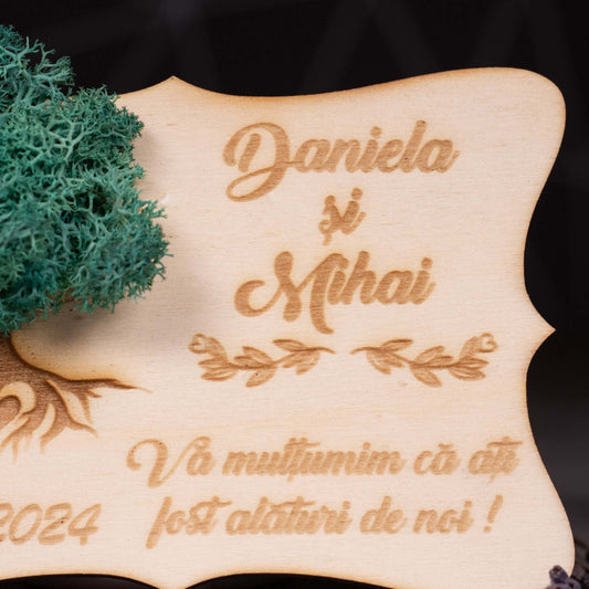 marturii nunta cu licheni model 1, gravura