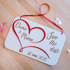 Plăcuță Save the Date elegantă din lemn, personalizată