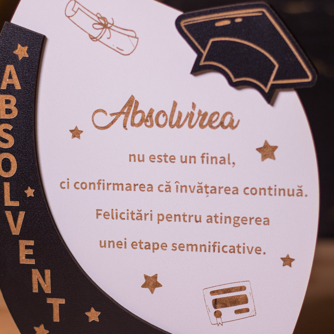 Placheta personalizata pentru absolvent, 17x21cm