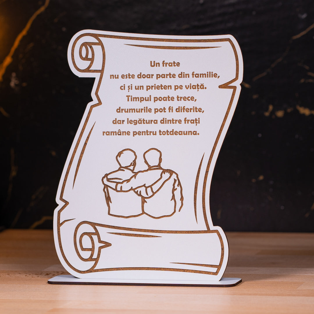 Cadou personalizat pentru frate – placheta cu mesaj emoționant