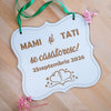 Plăcuță Save the Date vintage „Mami și Tati se căsătoresc”