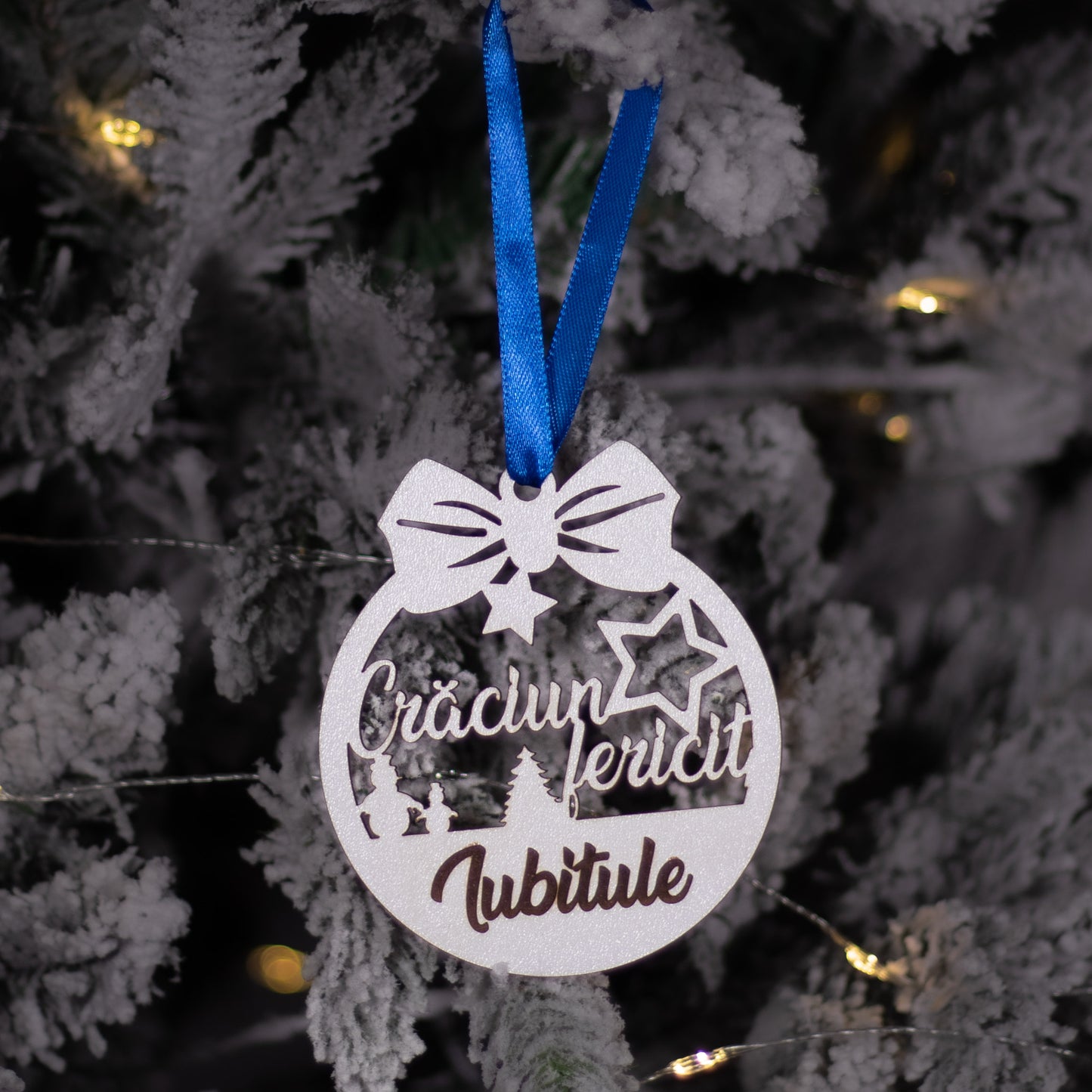 Globuleț din lemn „Crăciun Fericit” - Iubitule