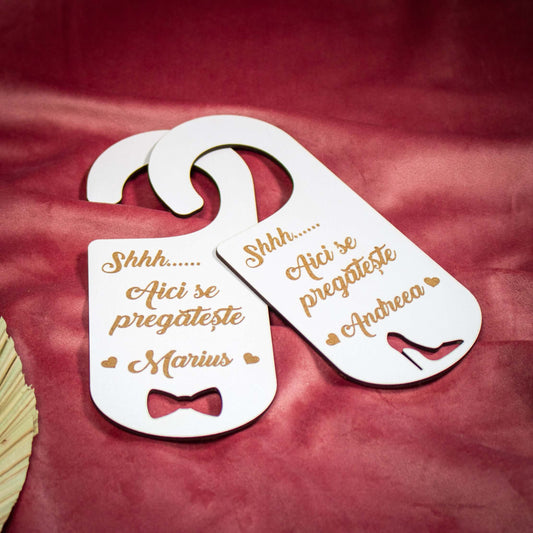 Placuta de usa pentru nunta - "Shh..nu deranjati..."