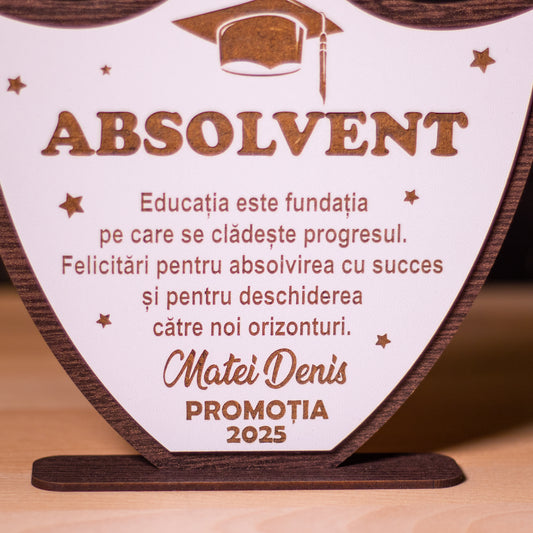 Cadou de absolvire cu nume și mesaj