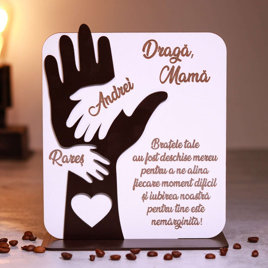 Placheta personalizata pentru mama - Bratele mamei - Creators of Crafts