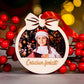 Globulet din lemn personalizat cu fotografie - Craciun Fericit, 9x10cm