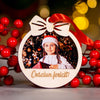 Globulet din lemn personalizat cu fotografie - Craciun Fericit, 9x10cm
