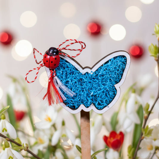 Martisor magnet cu licheni - Fluture