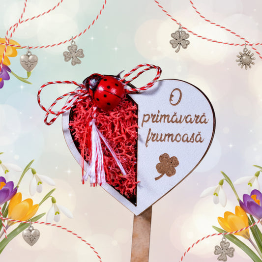 Martisor magnet cu licheni - Inima
