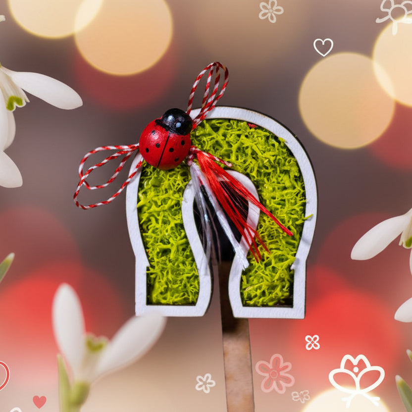 Martisor magnet cu licheni - Potcoava