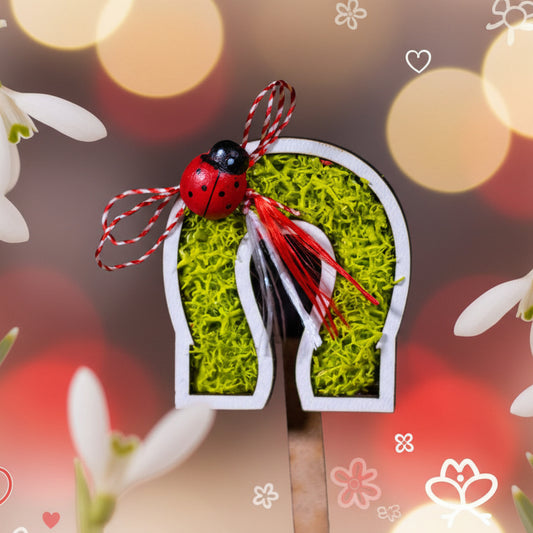 Martisor magnet cu licheni - Potcoava