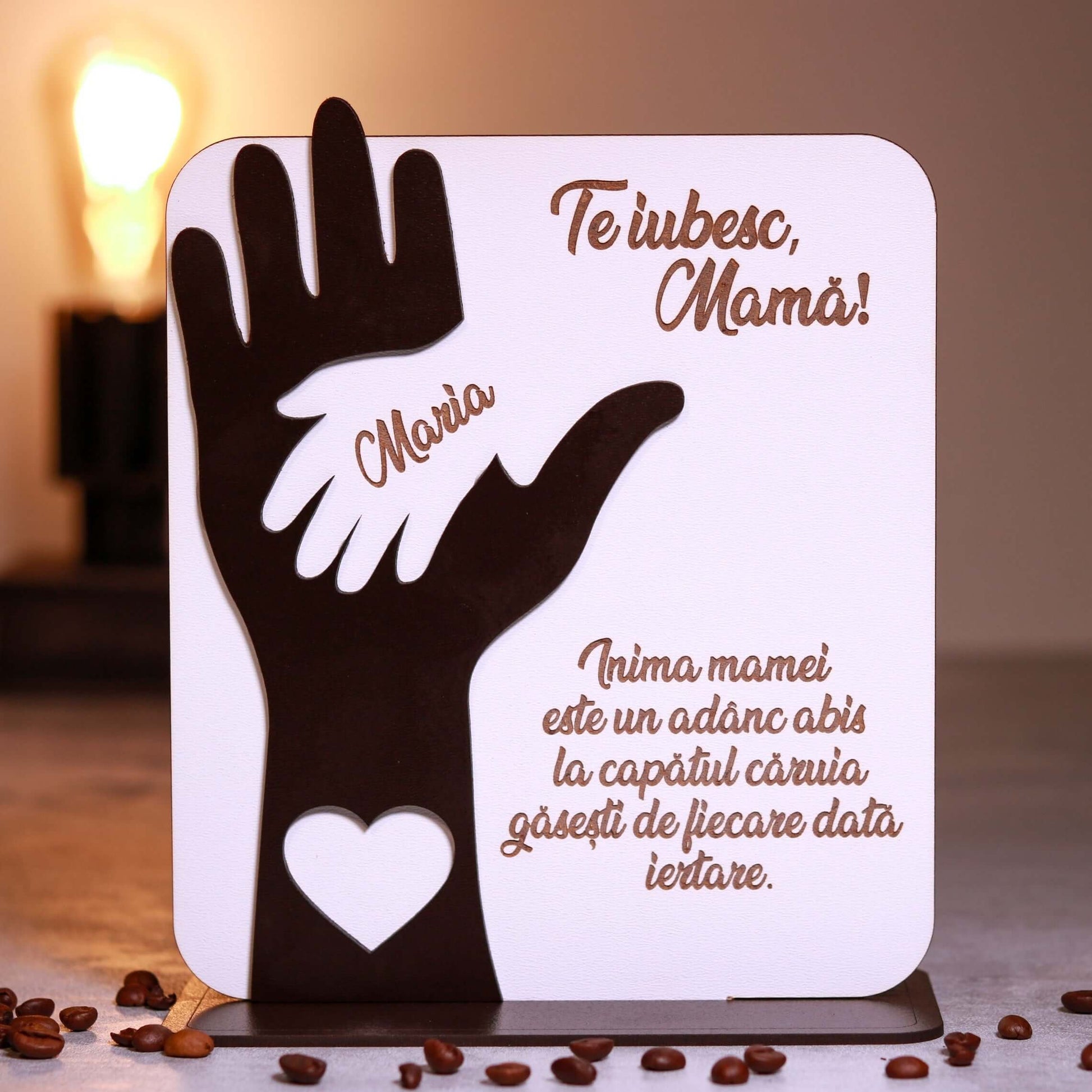 Placheta personalizata pentru mama - Te iubesc, mama! - Creators of Crafts