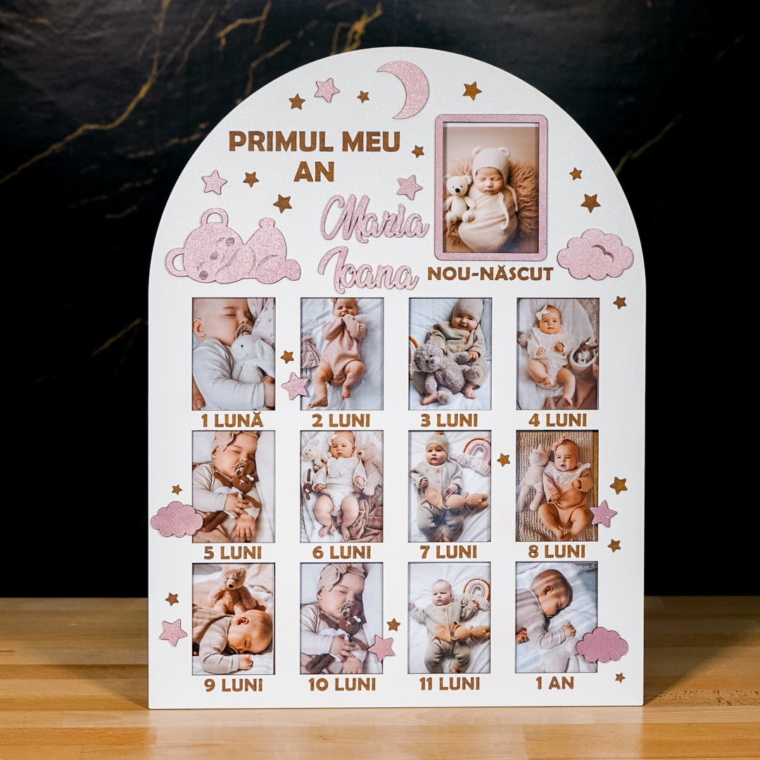 Rama foto Primul meu an pentru 13 fotografii cu bebeluș