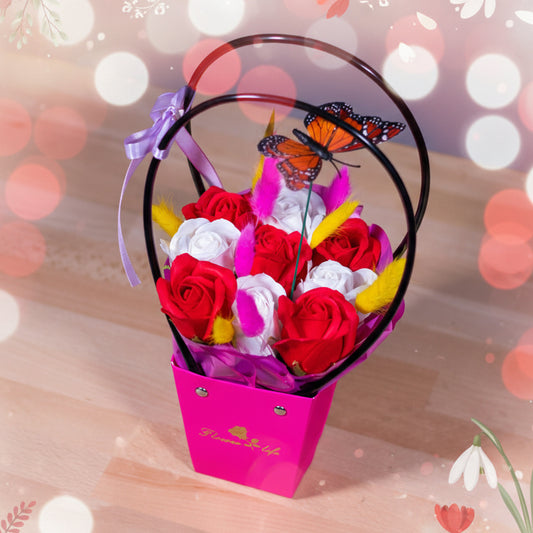 Cosulet cu trandafiri din săpun