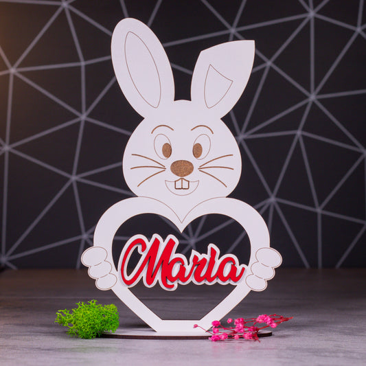 Decoratiune de Paste - inima cu nume , 13x20cm