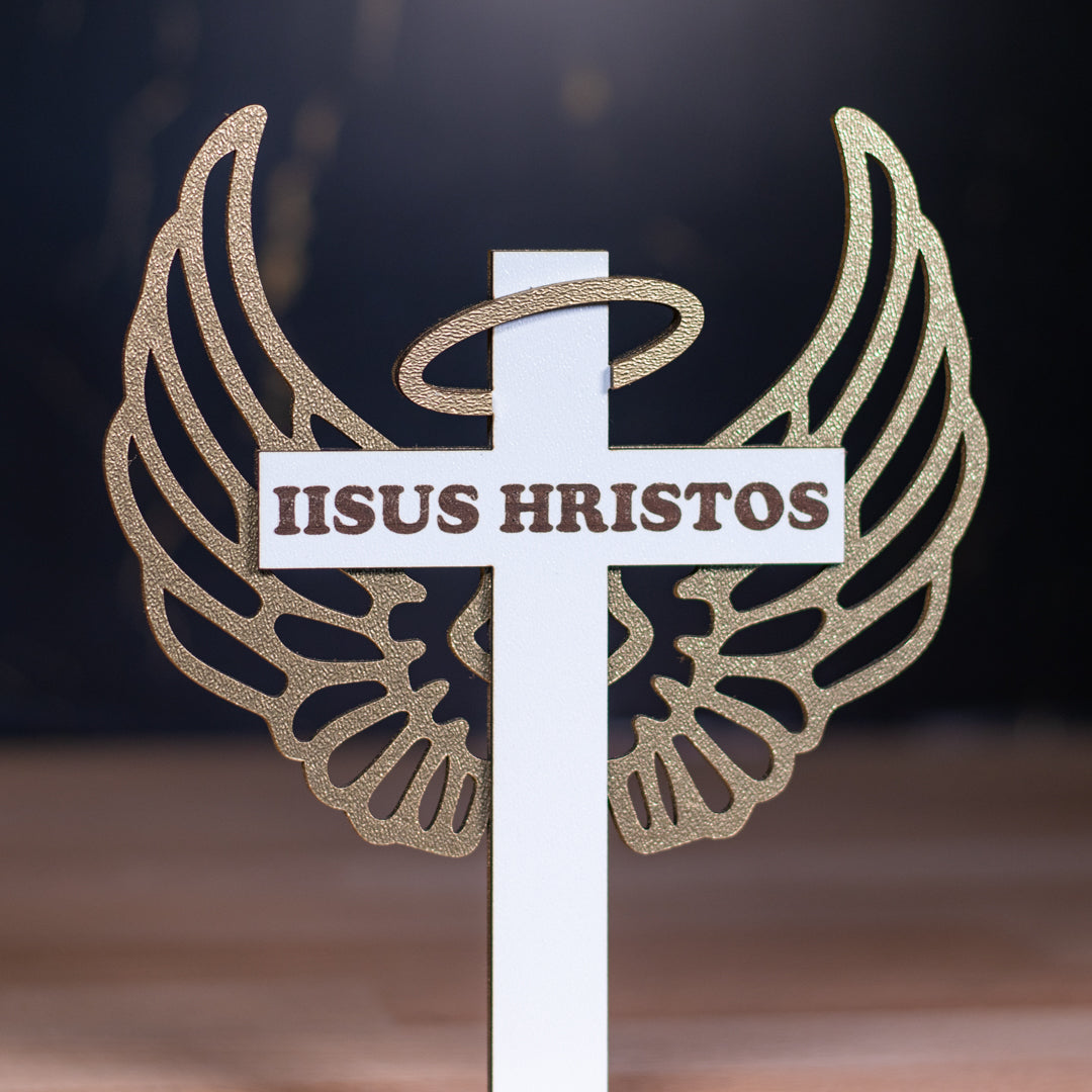 Cruce decorativa- Iisus Hristos, 13 x 16 cm